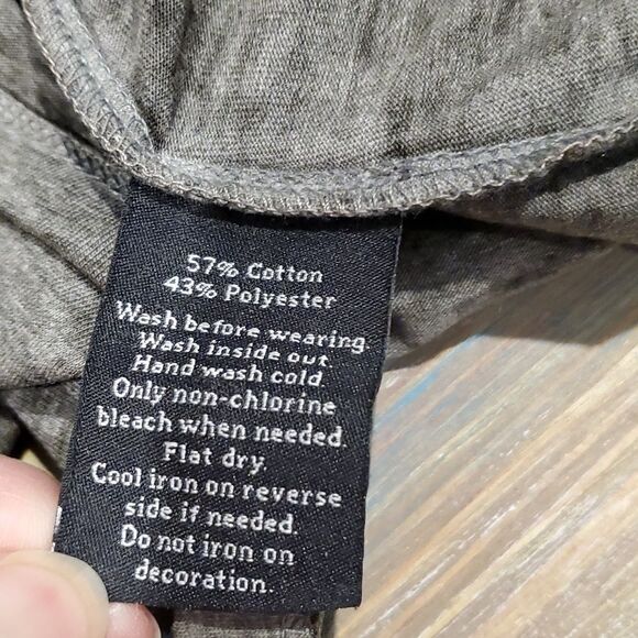 Rock Republic Olive Gray Buronout Rebel Rider Skull Studded Tee Shirt Sz L 923 - Picture 9 of 9